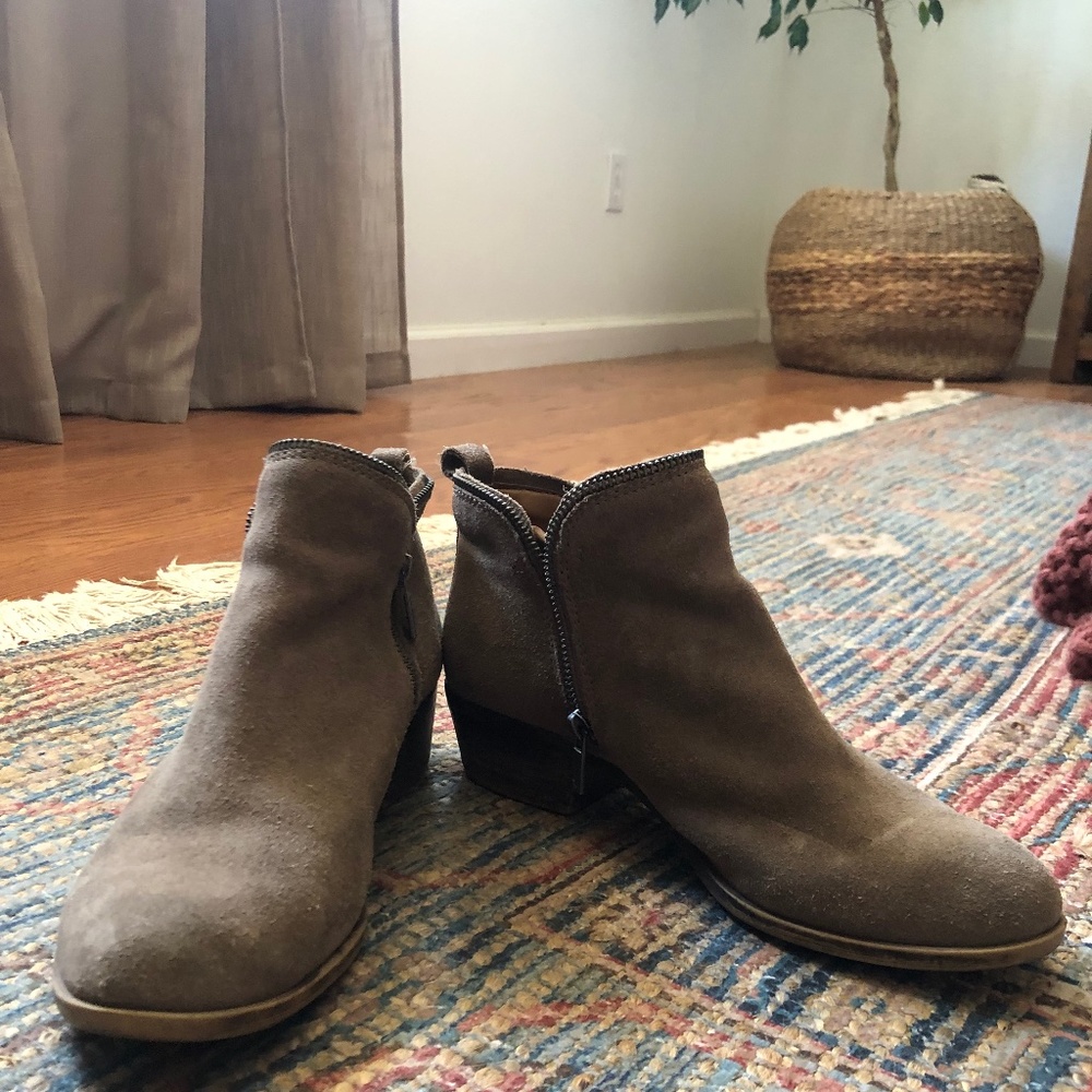 Grey ankle booties
